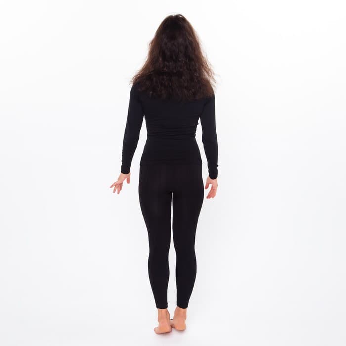 Термобельё женское (лонгслив, легинсы), чёрное, размер 42-44 (S)