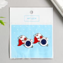 Металлический элемент, декоративная подвеска «Арт Узор. Космонавт в красном плаще», золото, 3.1×2.5 см