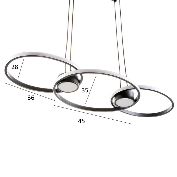 Люстра Ронделл LED 60 Вт 4000К черный 89×35×100 см BayerLux