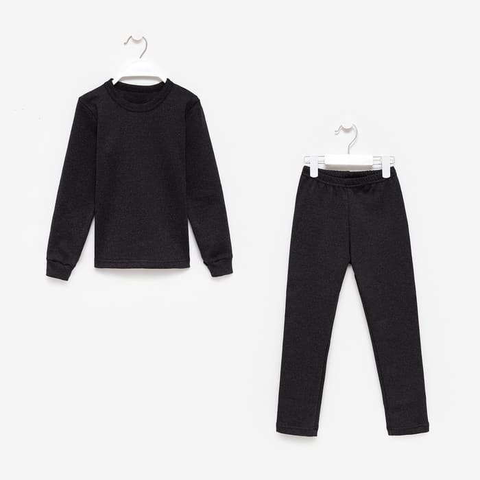 Термобельё для девочки (джемпер, брюки), серое, рост 122 см