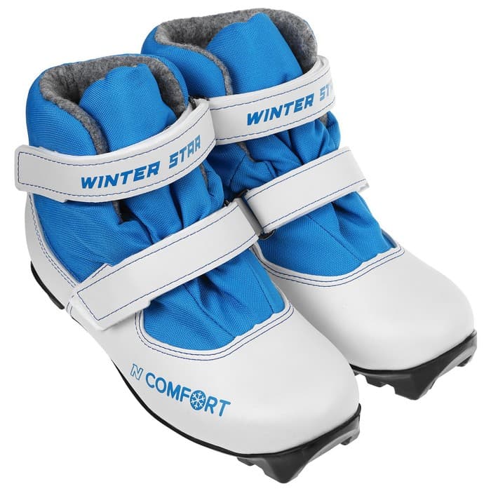 Ботинки лыжные детские Winter Star comfort kids, NNN, размер 28, белые, синие
