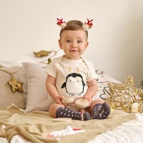 Боди детское «Крошка Я» Mery Xmas, рост 68-74 см, бежевое