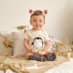 Боди детское «Крошка Я» Mery Xmas, рост 68-74 см, бежевое