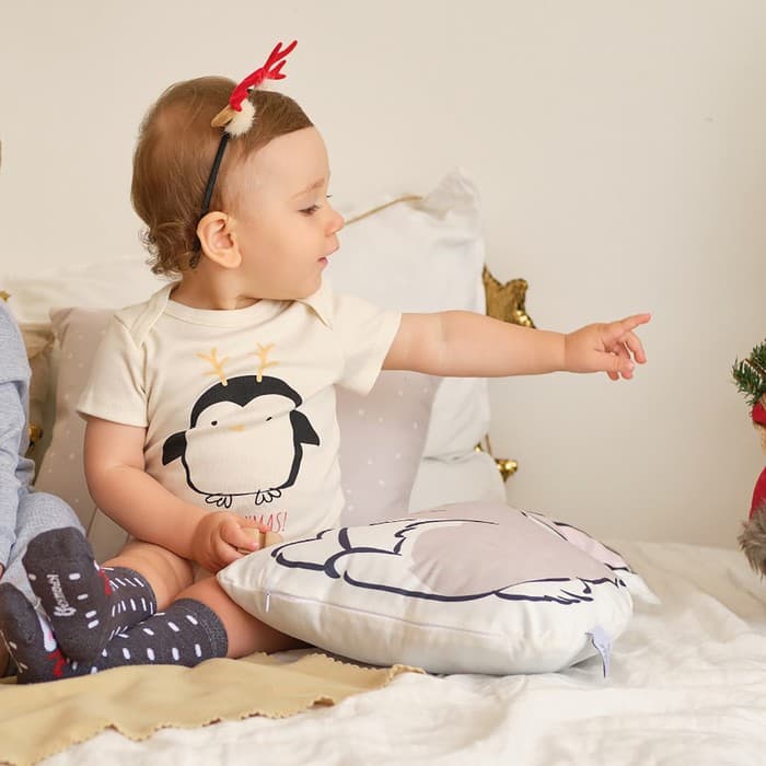 Боди детское «Крошка Я» Mery Xmas, рост 68-74 см, бежевое