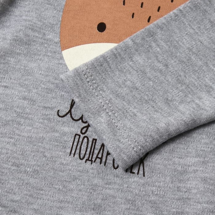 Боди детское «Крошка Я» Mery Xmas, рост 62-68 см, серое