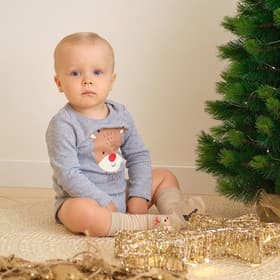 Боди детское «Крошка Я» Mery Xmas, рост 62-68 см, серое