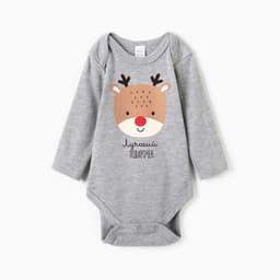 Боди детское «Крошка Я» Mery Xmas, рост 80-86 см, серое