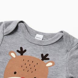 Боди детское «Крошка Я» Mery Xmas, рост 80-86 см, серое