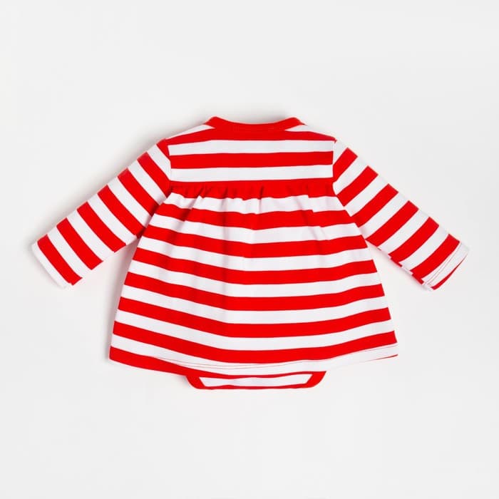 Платье - боди для девочки «Крошка Я. Бантик», рост 74-80 см, красное, белое