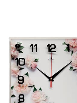 Часы настенные интерьерные «Цветы», бесшумные, плавный ход, 25×25 см, от батарейки 1×AA