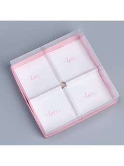 Коробка кондитерская для муссовых пирожных «Love», 17.8×17.8×6.5 см