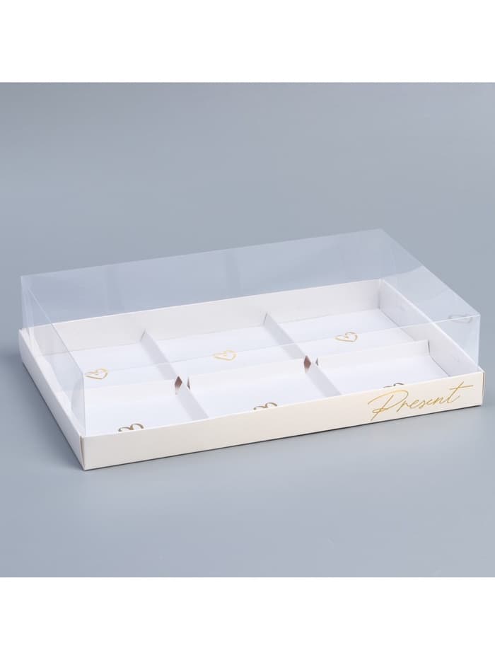 Коробка кондитерская для муссовых пирожных «Present», 27×17.8×6.5 см