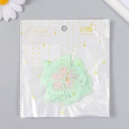 Декор для творчества текстиль вышивка «Бабочка зелёно-розовая», 4.3×5.5 см