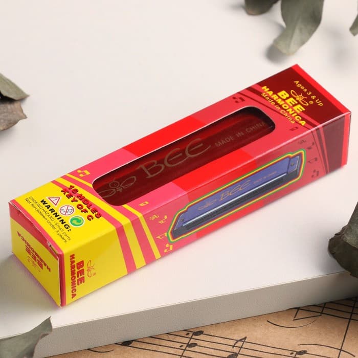 Губная гармошка, хроматическая, 16 отверстий, МИКС