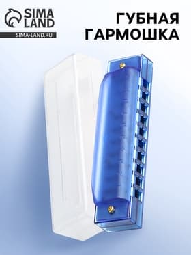 Губная гармошка Music Life, диатоническая, 10 отверстий, c-major, с футляром, синяя