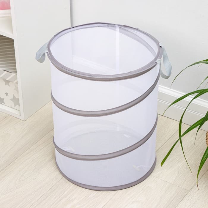 Корзина для белья складная Доляна, 35×35×43 см, серая