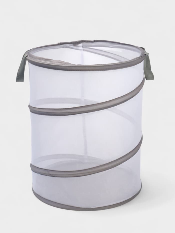 Корзина для белья складная Доляна, 35×35×43 см, серая