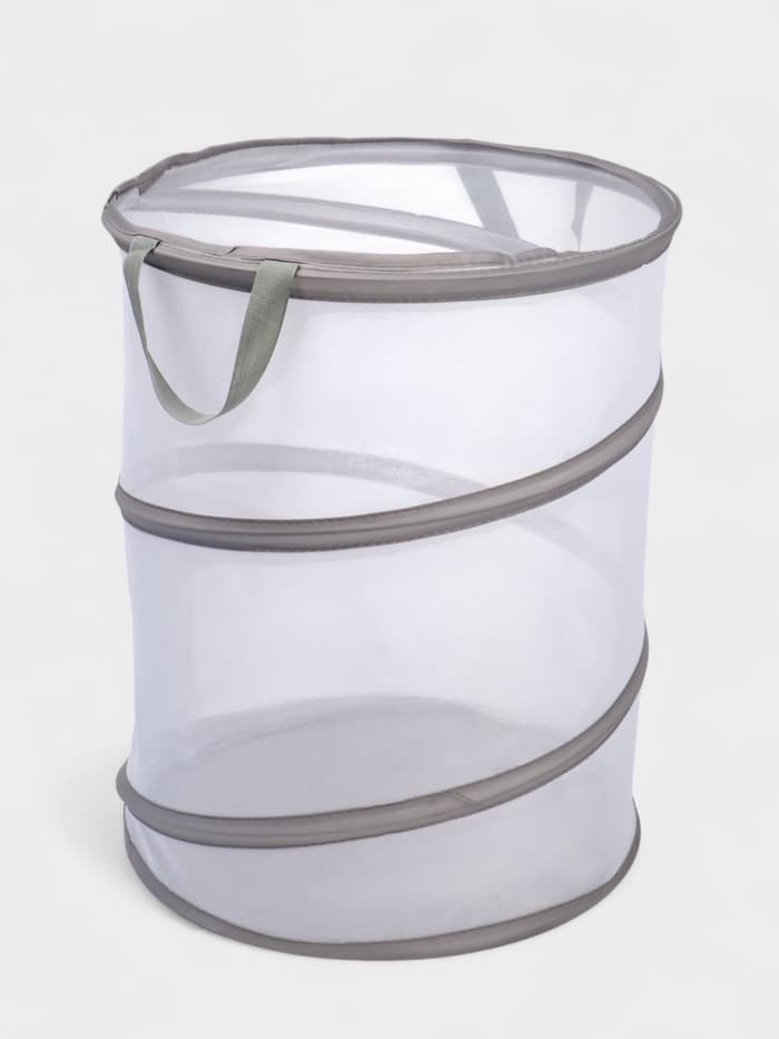 Корзина для белья складная Доляна, 35×35×43 см, серая