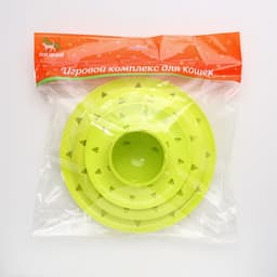 Игровой комплекс для кошек «Пижон», 24.5×24.5×13 см, с 3 шариками, зелёный