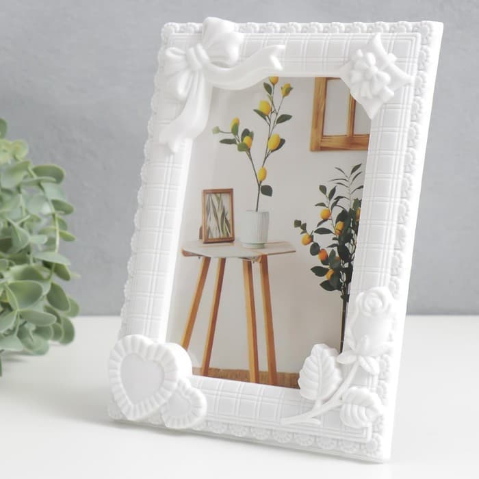 Фоторамка для фото 10×15 см «Романтика», пластик, белая, 17×22 см