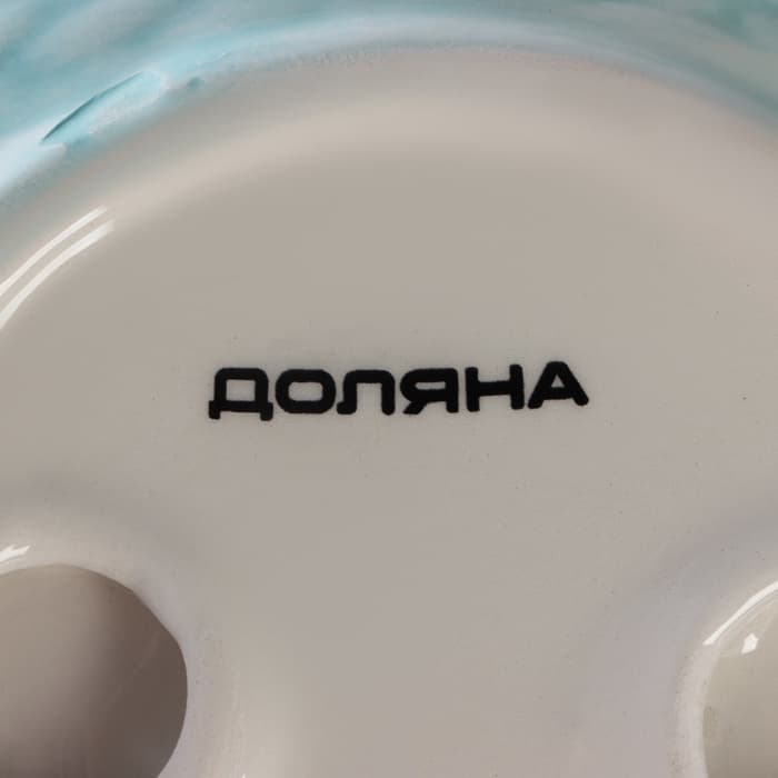 Конфетница Доляна «Зайка», 19.5×16.5×12.5 см, доломит, голубая