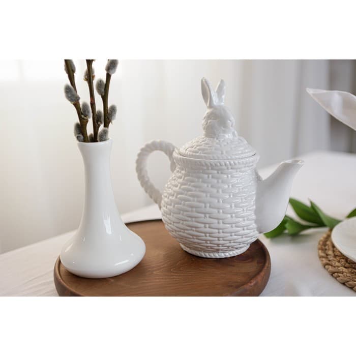 Заварочный чайник Доляна «Зайка», 800 мл, доломит, белый