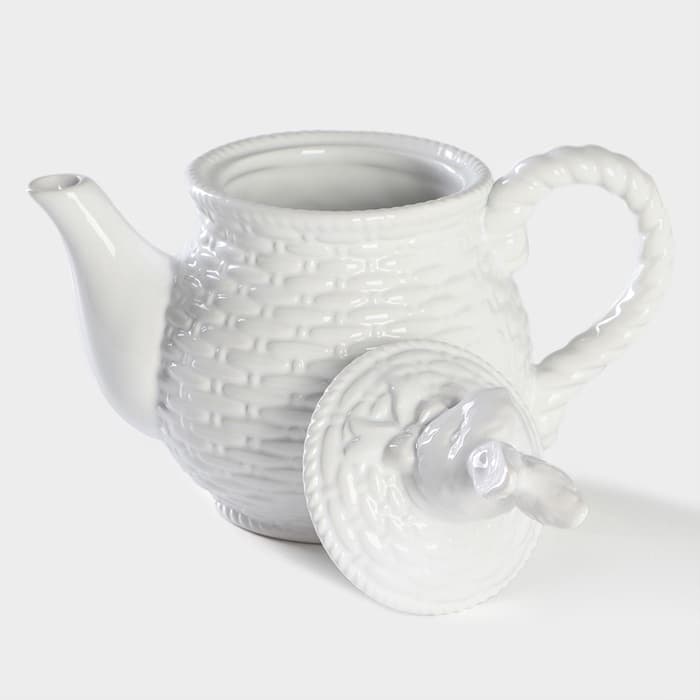 Заварочный чайник Доляна «Зайка», 800 мл, доломит, белый