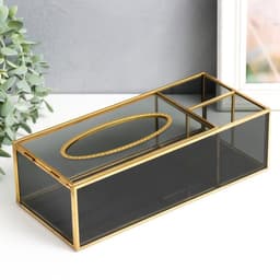 Шкатулка - салфетница «Затемнённая», стекло, органайзер, 7.5×11.5×25.5 см