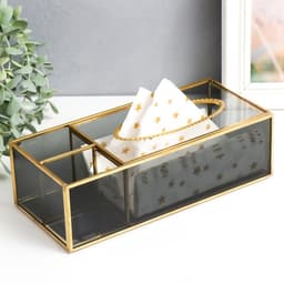 Шкатулка - салфетница «Затемнённая», стекло, органайзер, 7.5×11.5×25.5 см