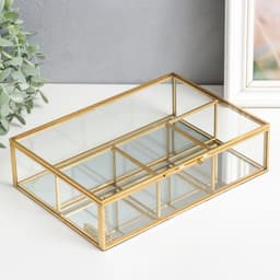 Шкатулка-органайзер для хранения украшений, мелочей «Минимализм», стекло, 6×16.5×23 см