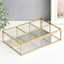 Шкатулка-органайзер для хранения украшений, мелочей «Минимализм», стекло, 6×16.5×23 см