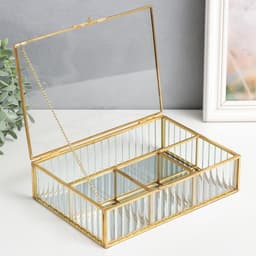 Шкатулка для украшений «Волны», органайзер для мелочей, стекло, 6×16.5×23 см