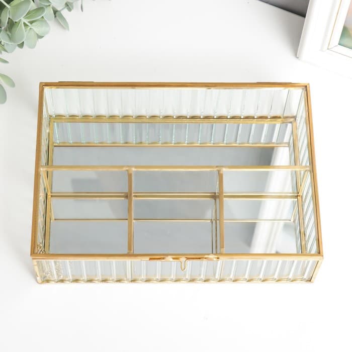 Шкатулка для украшений «Волны», органайзер для мелочей, стекло, 6×16.5×23 см