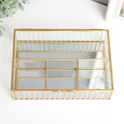 Шкатулка для украшений «Волны», органайзер для мелочей, стекло, 6×16.5×23 см