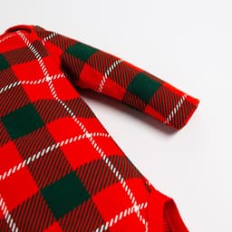 Набор новогодний: боди, штукианишки и шапочка Крошка Я «Клетка», рост 74-80 см