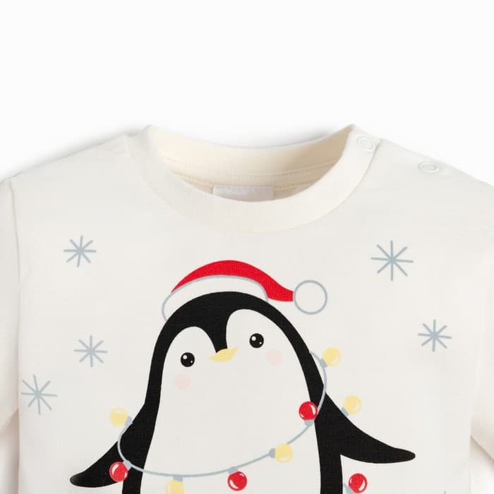 Костюм детский (джемпер, брюки) «Крошка Я. Новогодние зверята», рост 62-68 см, красный, белый