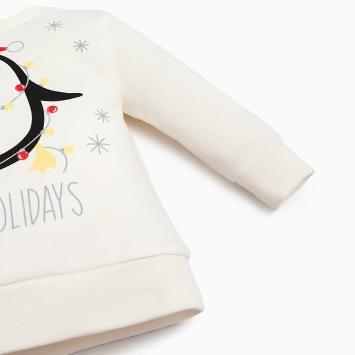 Костюм детский (джемпер, брюки) «Крошка Я. Новогодние зверята», рост 62-68 см, красный, белый