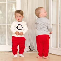 Костюм детский (джемпер, брюки) «Крошка Я. Новогодние зверята», рост 62-68 см, красный, белый