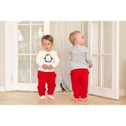 Костюм детский (джемпер, брюки) «Крошка Я. Новогодние зверята», рост 62-68 см, красный, белый