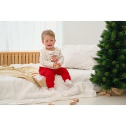 Костюм детский (джемпер, брюки) «Крошка Я. Новогодние зверята», рост 62-68 см, красный, белый