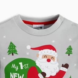 Костюм детский (джемпер, брюки) «Крошка Я. Мой первый НГ», рост 62-68 см, красный, серый