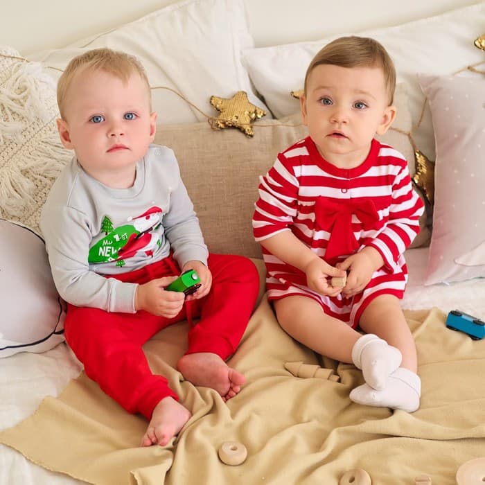 Костюм детский (джемпер, брюки) «Крошка Я. Мой первый НГ», рост 68-74 см, красный, серый