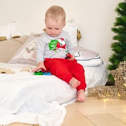 Костюм детский (джемпер, брюки) «Крошка Я. Мой первый НГ», рост 80-86 см, красный, серый