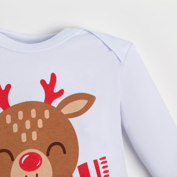 Костюм детский (джемпер и брюки) «Крошка Я. Мой первый НГ», рост 68-74 см, красный, белый