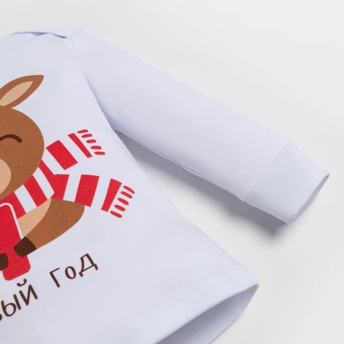 Костюм детский (джемпер и брюки) «Крошка Я. Мой первый НГ», рост 68-74 см, красный, белый