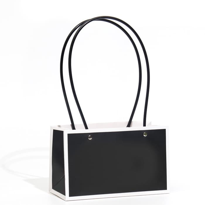 Сумка для цветов чёрная влагостойкая, 22×10.5×13.5 см