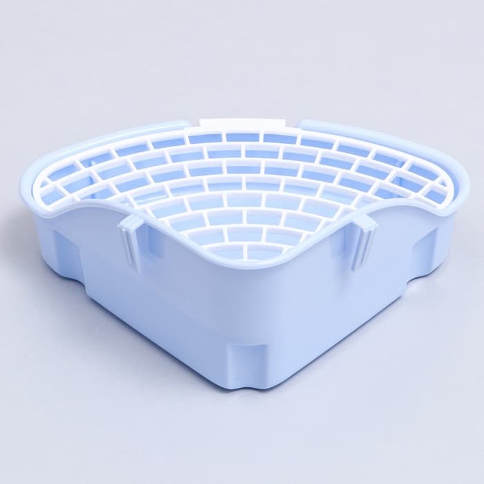 Туалет для кроликов и хорьков «Пижон», 24×18×11 см, угловой, пластик, синий