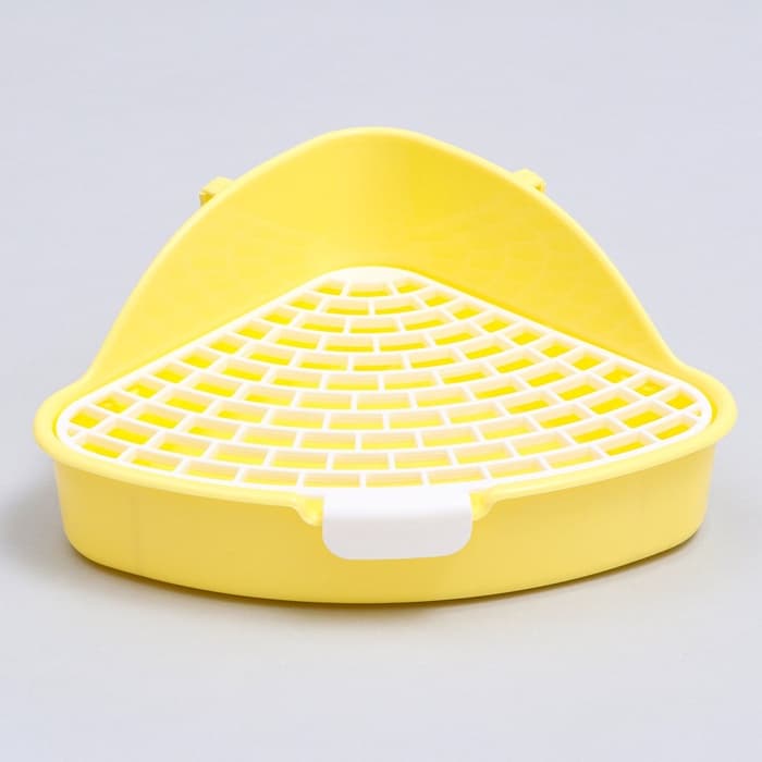 Туалет для кроликов и хорьков «Пижон», 24×18×11 см, угловой, пластик, жёлтый