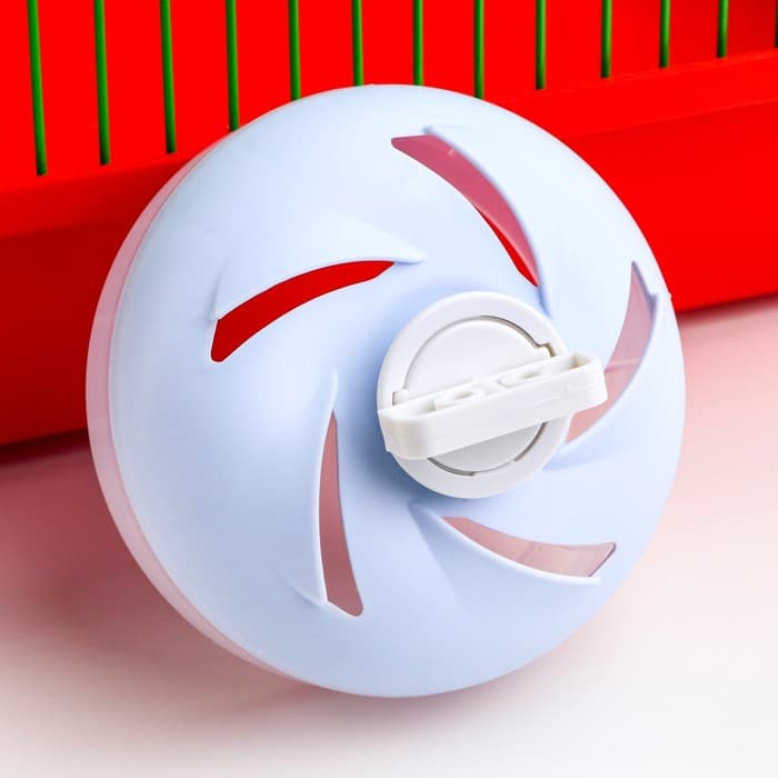 Колесо для грызунов, 11 см, тихое, с металлическим стержнем, пластик, синее