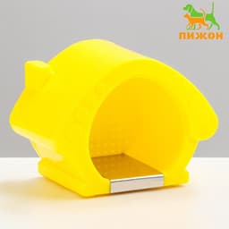 Домик для грызунов, 13.5×9×10.5 см, охлаждающий, пластик, жёлтый